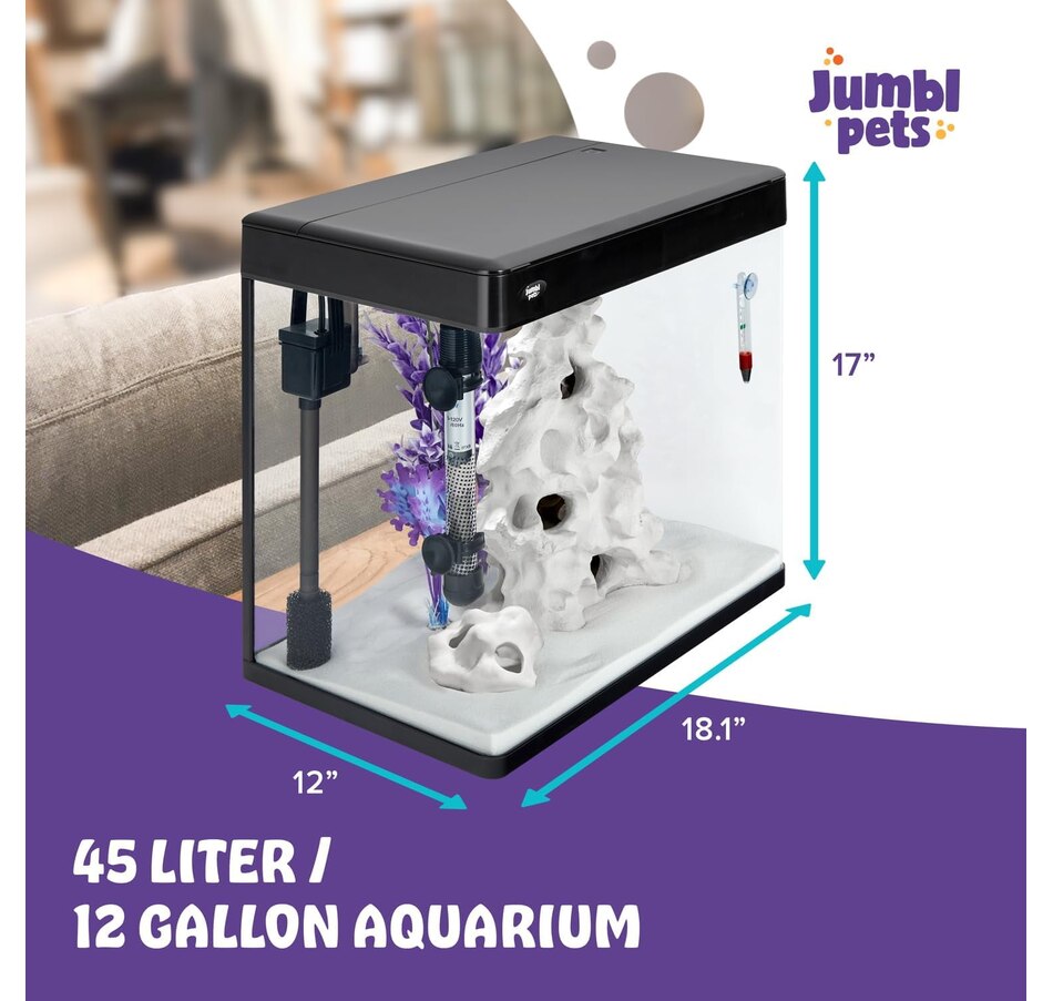 Image 870802_ALTMORE15.jpg, Product 870-802 / Price $149.99 - $259.99, JumblPets Premium Fish Aquarium Kit, Complete Glass Fish Tank Kit w/LED Lighting & More (7 Gallon) from Jumbl on TSC.ca's Home & Garden department