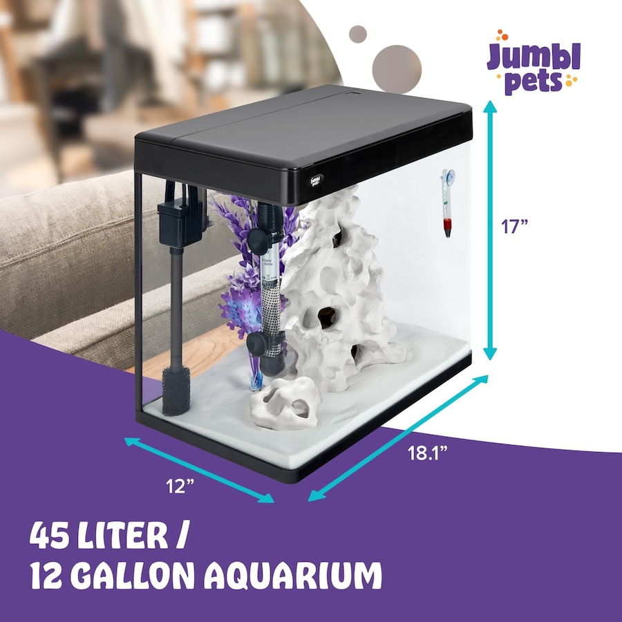 Image 870802_ALTMORE15.jpg, Product 870-802 / Price $149.99 - $259.99, JumblPets Premium Fish Aquarium Kit, Complete Glass Fish Tank Kit w/LED Lighting & More (7 Gallon) from Jumbl on TSC.ca's Home & Garden department
