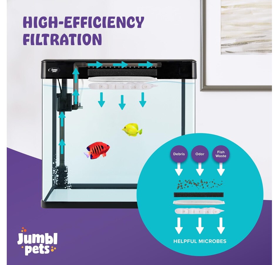 Image 870802_ALTMORE16.jpg, Product 870-802 / Price $149.99 - $259.99, JumblPets Premium Fish Aquarium Kit, Complete Glass Fish Tank Kit w/LED Lighting & More (7 Gallon) from Jumbl on TSC.ca's Home & Garden department