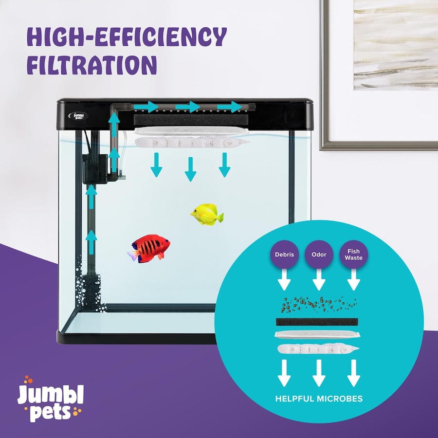 Image 870802_ALTMORE16.jpg, Product 870-802 / Price $149.99 - $259.99, JumblPets Premium Fish Aquarium Kit, Complete Glass Fish Tank Kit w/LED Lighting & More (7 Gallon) from Jumbl on TSC.ca's Home & Garden department