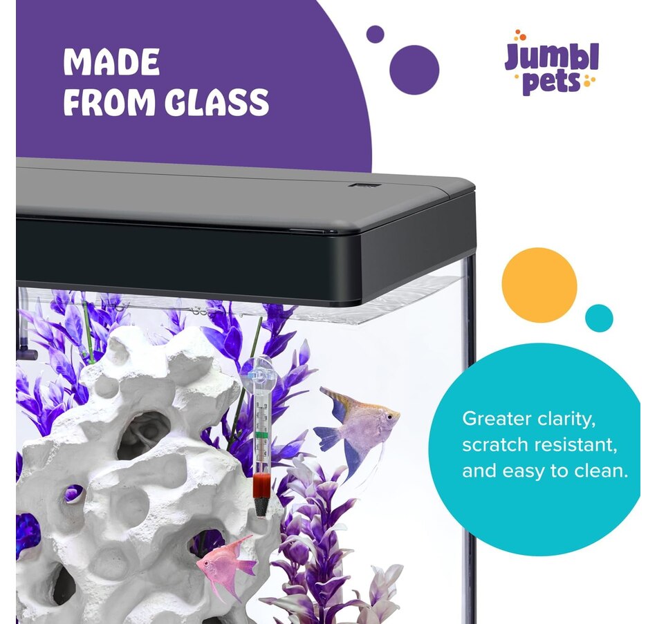 Image 870802_ALTMORE17.jpg, Product 870-802 / Price $149.99 - $259.99, JumblPets Premium Fish Aquarium Kit, Complete Glass Fish Tank Kit w/LED Lighting & More (7 Gallon) from Jumbl on TSC.ca's Home & Garden department