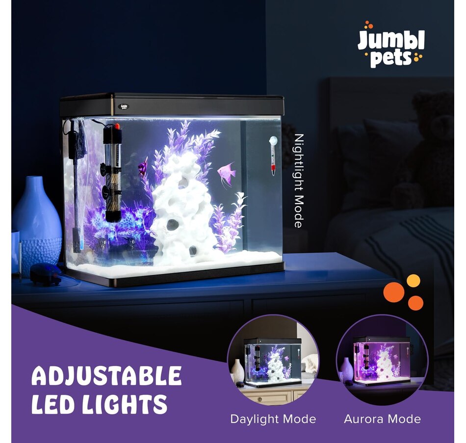 Image 870802_ALTMORE2.jpg, Product 870-802 / Price $149.99 - $259.99, JumblPets Premium Fish Aquarium Kit, Complete Glass Fish Tank Kit w/LED Lighting & More (7 Gallon) from Jumbl on TSC.ca's Home & Garden department