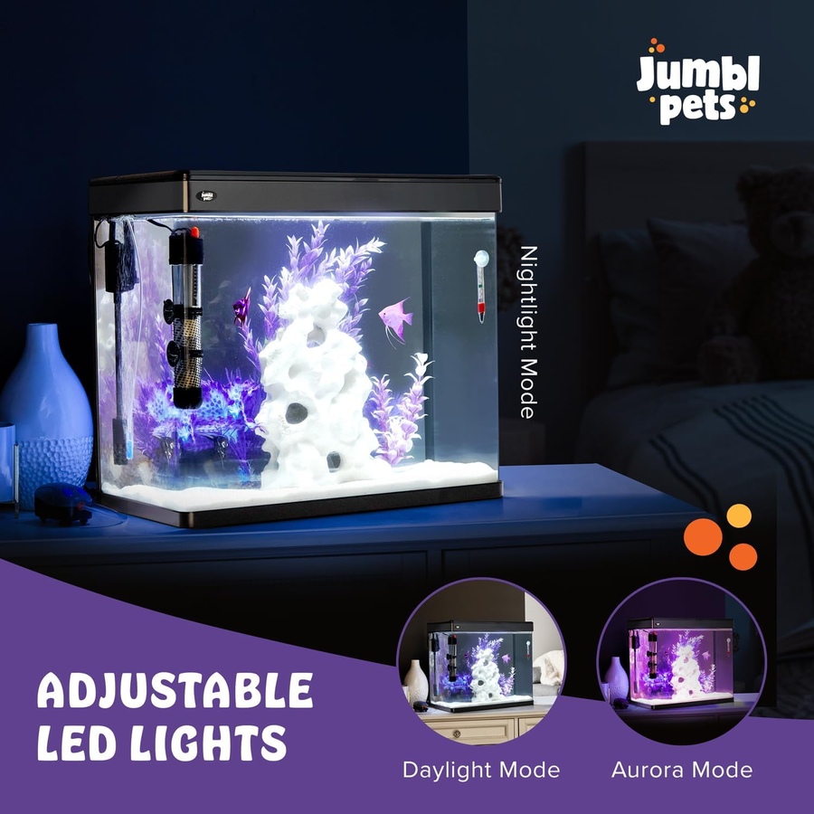 Image 870802_ALTMORE2.jpg, Product 870-802 / Price $149.99 - $259.99, JumblPets Premium Fish Aquarium Kit, Complete Glass Fish Tank Kit w/LED Lighting & More (7 Gallon) from Jumbl on TSC.ca's Home & Garden department