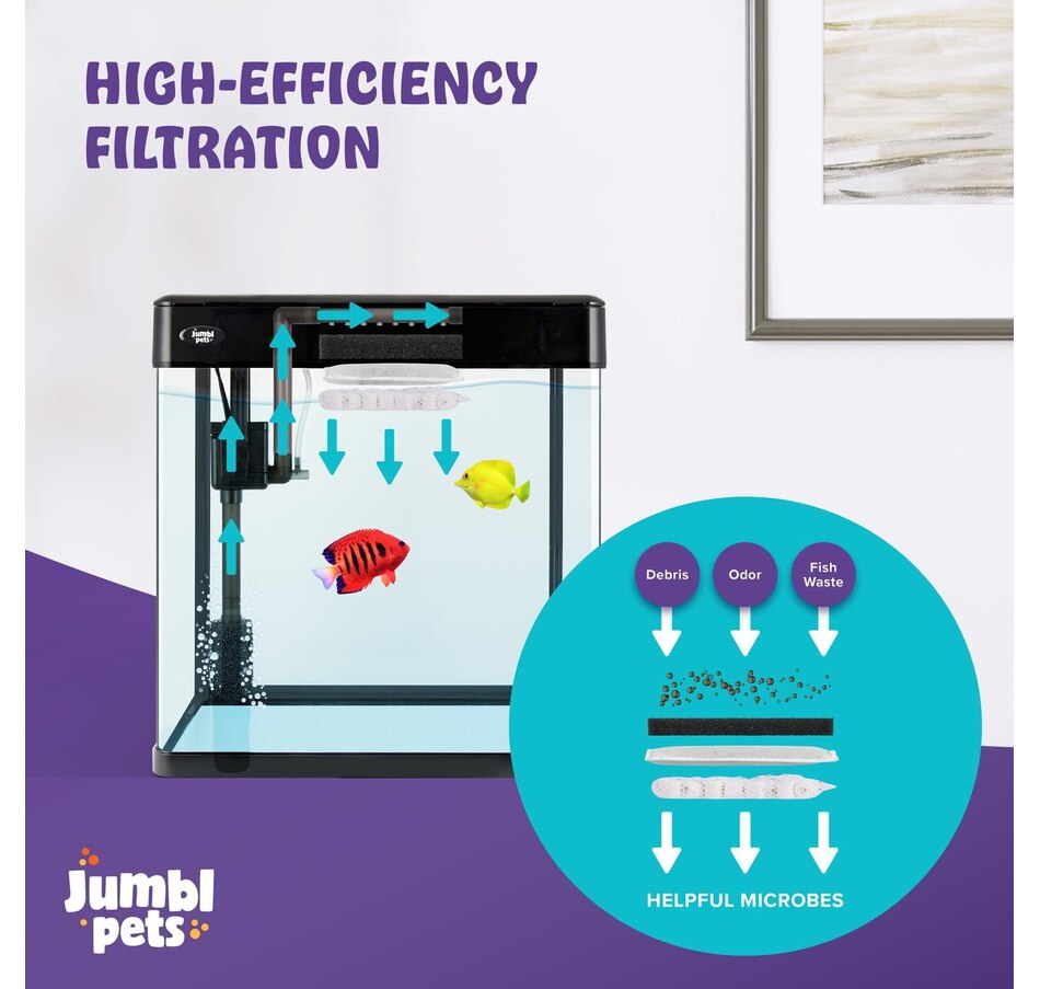 Image 870802_ALTMORE4.jpg, Product 870-802 / Price $149.99 - $259.99, JumblPets Premium Fish Aquarium Kit, Complete Glass Fish Tank Kit w/LED Lighting & More (7 Gallon) from Jumbl on TSC.ca's Home & Garden department