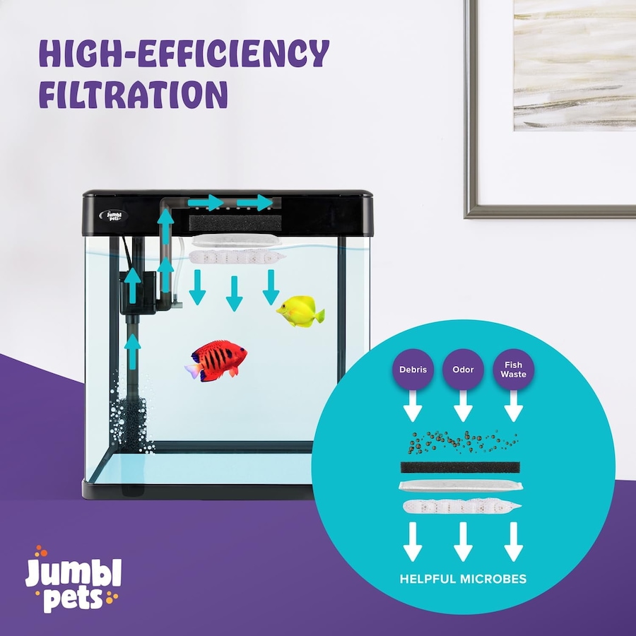 Image 870802_ALTMORE4.jpg, Product 870-802 / Price $149.99 - $259.99, JumblPets Premium Fish Aquarium Kit, Complete Glass Fish Tank Kit w/LED Lighting & More (7 Gallon) from Jumbl on TSC.ca's Home & Garden department