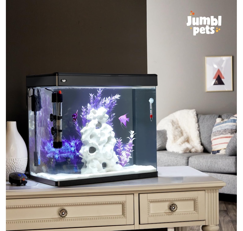 Image 870802_ALTMORE6.jpg, Product 870-802 / Price $149.99 - $259.99, JumblPets Premium Fish Aquarium Kit, Complete Glass Fish Tank Kit w/LED Lighting & More (7 Gallon) from Jumbl on TSC.ca's Home & Garden department