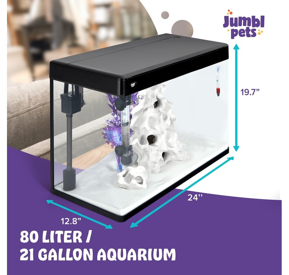 Image 870802_ALTMORE9.jpg, Product 870-802 / Price $149.99 - $259.99, JumblPets Premium Fish Aquarium Kit, Complete Glass Fish Tank Kit w/LED Lighting & More (7 Gallon) from Jumbl on TSC.ca's Home & Garden department