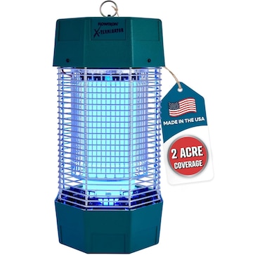 Flowtron 2 Acres Electric Bug Zapper, 120W Outdoor Bug Zapper with Dual Lure Method, UV Light & More