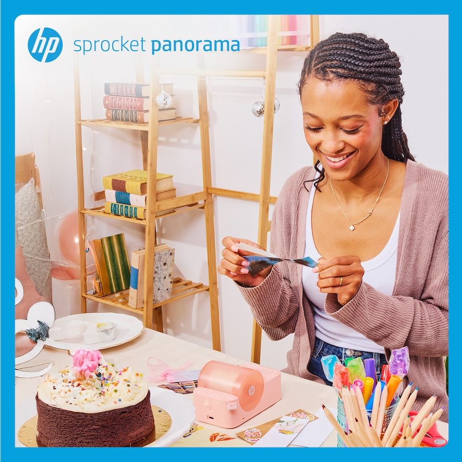 Image 870812_ALTMORE15.jpg, Product 870-812 / Price $179.99, HP Sprocket Panorama Instant Label Printer & Photo Printer 2” x .5”- 9” - Pink from HP - Hewlett Packard on TSC.ca's Toys & Hobbies department