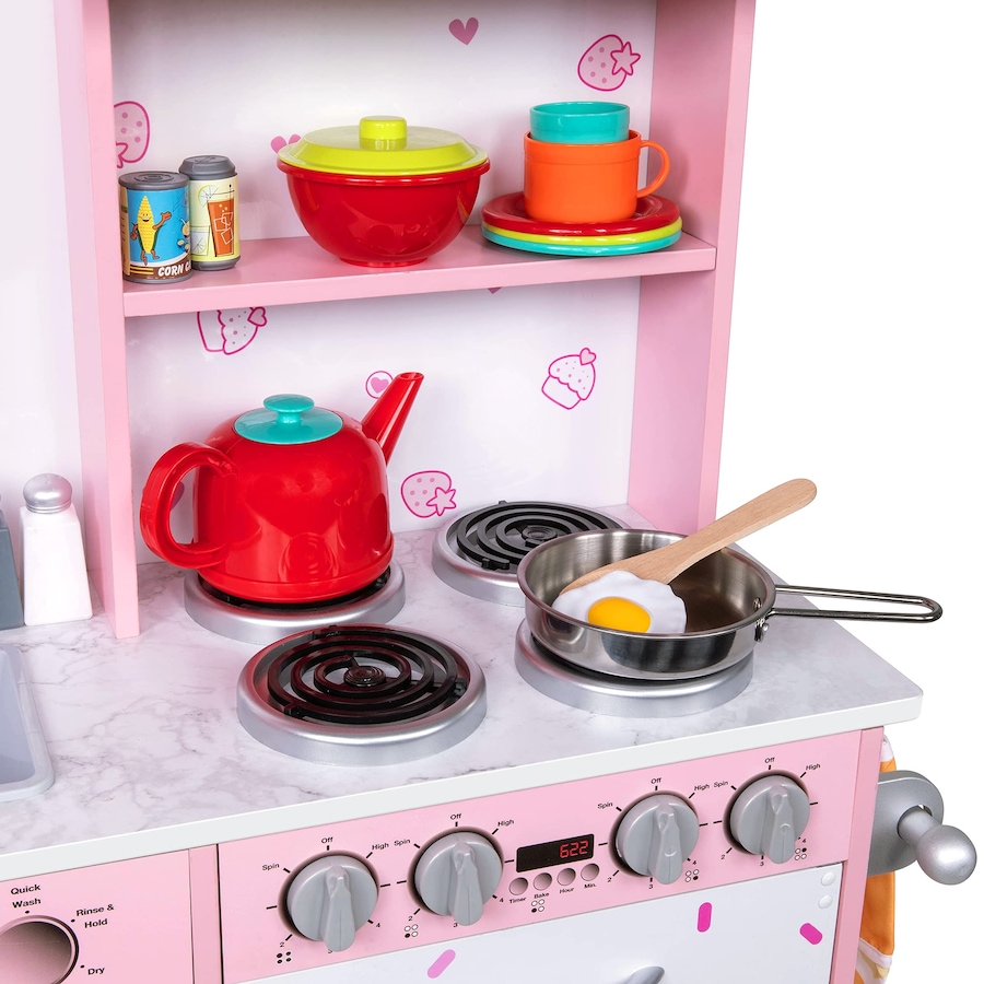 Image 870819_ALTMORE6.jpg, Product 870-819 / Price $299.99, Lil' Jumbl Kids Kitchen Set, Wooden Pretend Play Kitchen with Sounds & Accessories - Pink Sprinkles from Jumbl on TSC.ca's Toys & Hobbies department