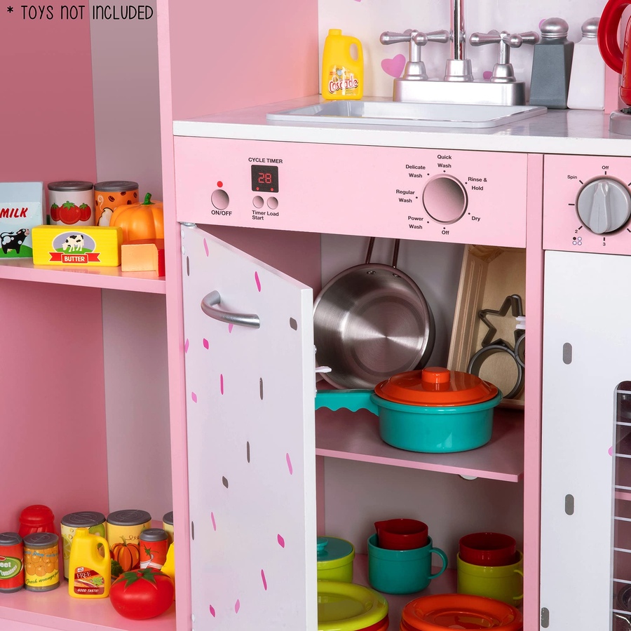 Image 870819_ALTMORE7.jpg, Product 870-819 / Price $299.99, Lil' Jumbl Kids Kitchen Set, Wooden Pretend Play Kitchen with Sounds & Accessories - Pink Sprinkles from Jumbl on TSC.ca's Toys & Hobbies department