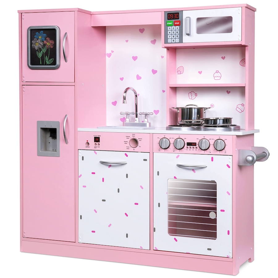 Image 870819_ST01.jpg, Product 870-819 / Price $299.99, Lil' Jumbl Kids Kitchen Set, Wooden Pretend Play Kitchen with Sounds & Accessories - Pink Sprinkles from Jumbl on TSC.ca's Toys & Hobbies department