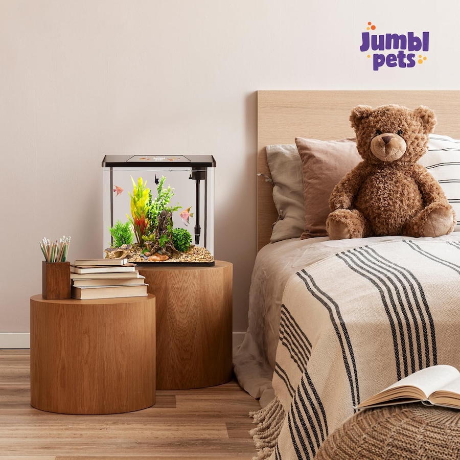 Image 870825_ALTMORE15.jpg, Product 870-825 / Price $64.99 - $79.99, JumblPets Starter Fish Aquarium Kit, Beginner Glass Fish Tank Kit w/LED Lighting & More (4 Gallon) from Jumbl on TSC.ca's Home & Garden department