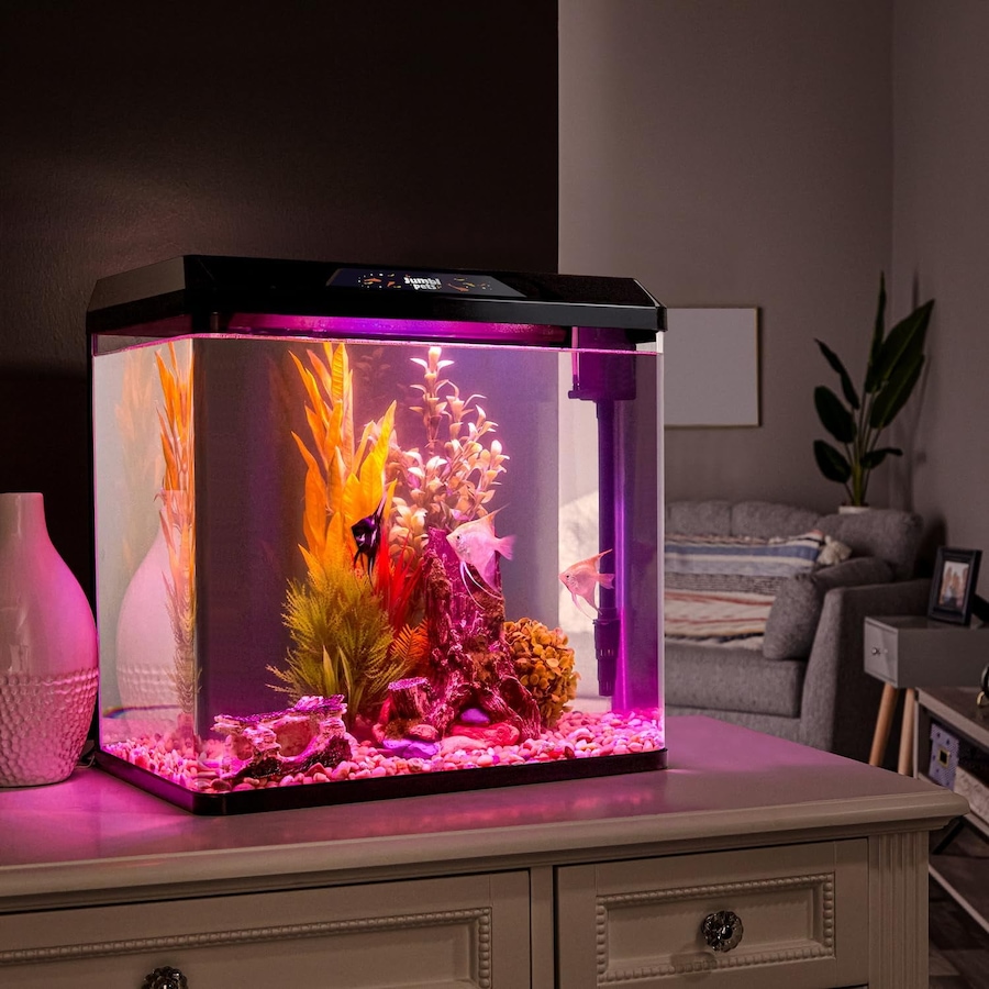 Image 870825_ALTMORE19.jpg, Product 870-825 / Price $64.99 - $79.99, JumblPets Starter Fish Aquarium Kit, Beginner Glass Fish Tank Kit w/LED Lighting & More (4 Gallon) from Jumbl on TSC.ca's Home & Garden department