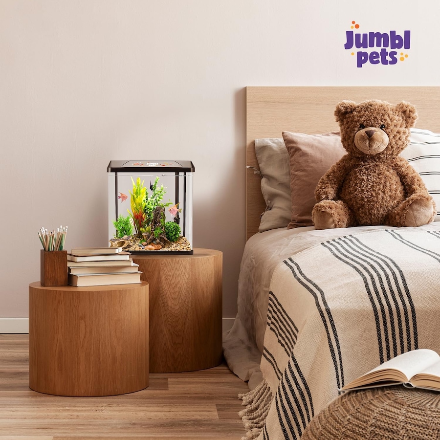 Image 870825_ALTMORE23.jpg, Product 870-825 / Price $64.99 - $79.99, JumblPets Starter Fish Aquarium Kit, Beginner Glass Fish Tank Kit w/LED Lighting & More (4 Gallon) from Jumbl on TSC.ca's Home & Garden department