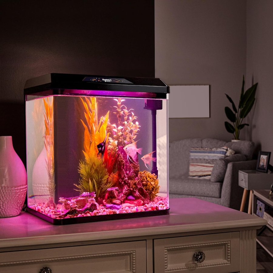 Image 870825_ALTMORE24.jpg, Product 870-825 / Price $64.99 - $79.99, JumblPets Starter Fish Aquarium Kit, Beginner Glass Fish Tank Kit w/LED Lighting & More (4 Gallon) from Jumbl on TSC.ca's Home & Garden department