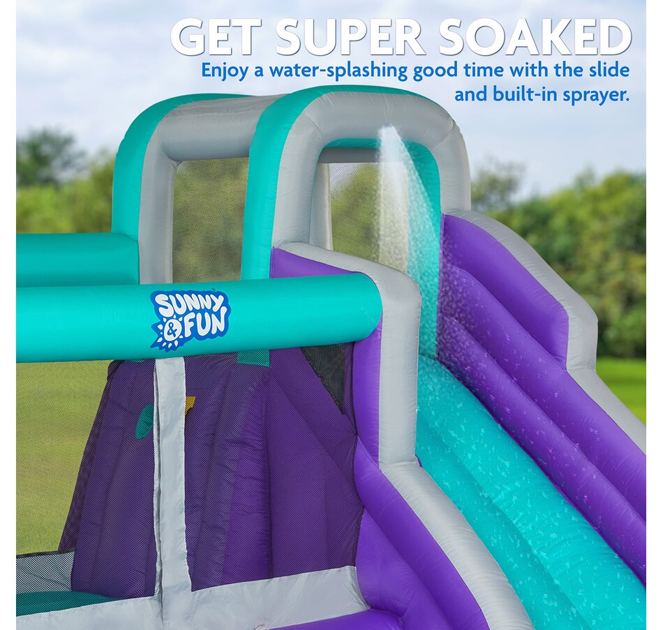 Image 870828_ALTMORE12.jpg, Product 870-828 / Price $740.99, Sunny & Fun Big Time Bounce-A-Round Inflatable Water Slide Park with Bounce House - Green from Sunny & Fun on TSC.ca's Home & Garden department
