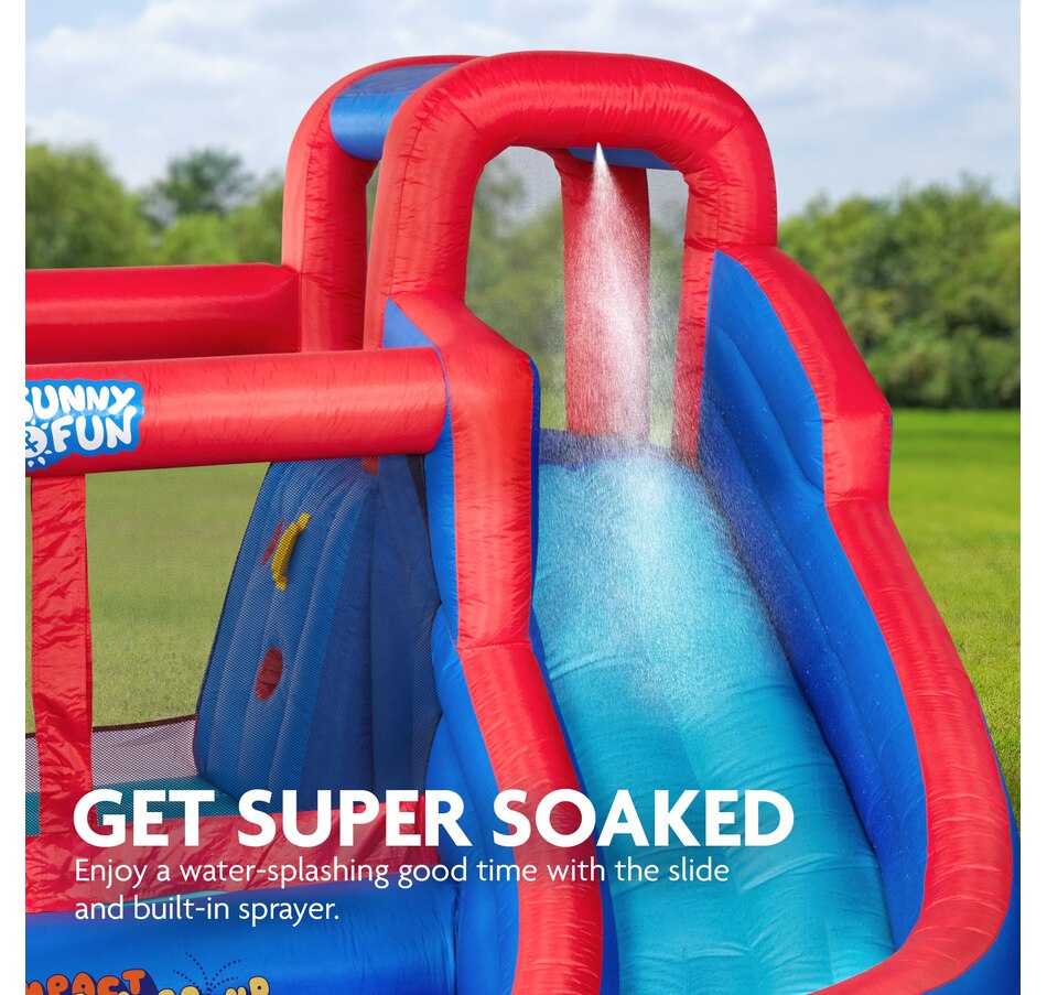 Image 870828_ALTMORE3.jpg, Product 870-828 / Price $740.99, Sunny & Fun Big Time Bounce-A-Round Inflatable Water Slide Park with Bounce House - Green from Sunny & Fun on TSC.ca's Home & Garden department