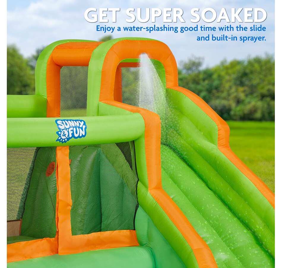 Image 870828_ALTMORE9.jpg, Product 870-828 / Price $740.99, Sunny & Fun Big Time Bounce-A-Round Inflatable Water Slide Park with Bounce House - Green from Sunny & Fun on TSC.ca's Home & Garden department