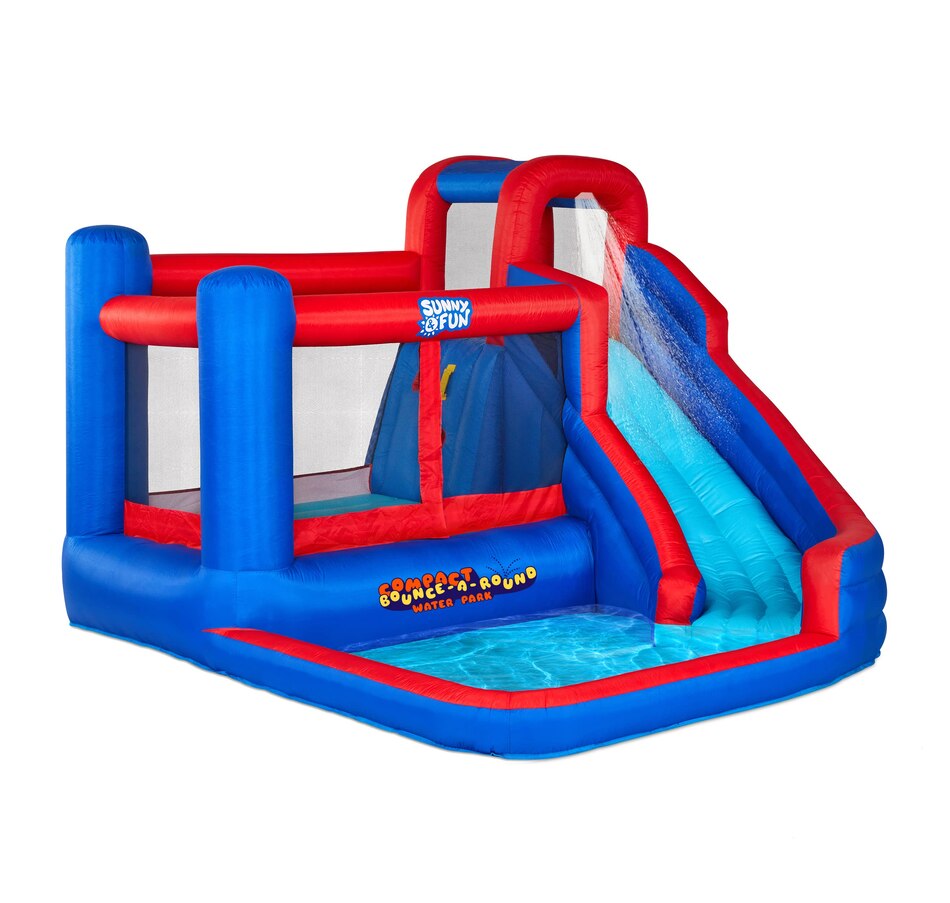 Image 870828_ST01.jpg, Product 870-828 / Price $740.99, Sunny & Fun Big Time Bounce-A-Round Inflatable Water Slide Park with Bounce House - Green from Sunny & Fun on TSC.ca's Home & Garden department