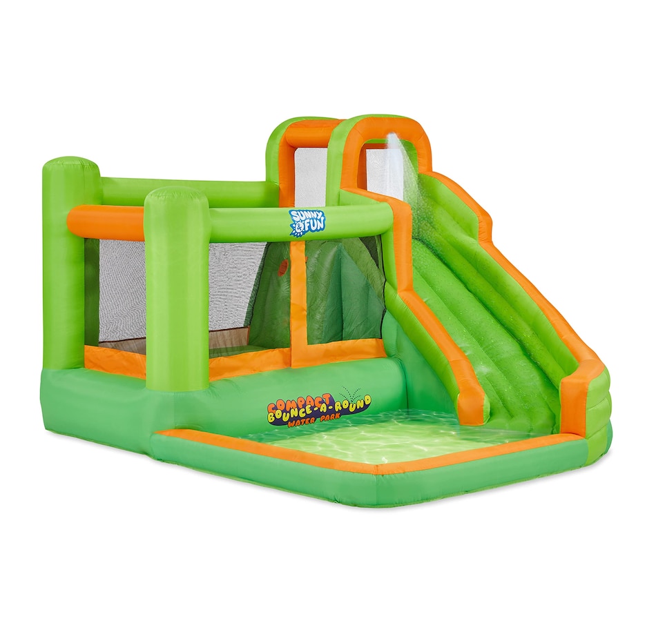 Image 870828_ST02.jpg, Product 870-828 / Price $740.99, Sunny & Fun Big Time Bounce-A-Round Inflatable Water Slide Park with Bounce House - Green from Sunny & Fun on TSC.ca's Home & Garden department