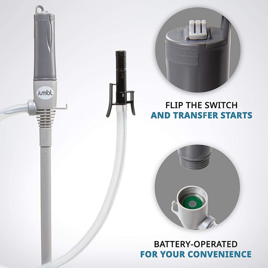 Image 870845_ALTMORE6.jpg, Product 870-845 / Price $64.99, Jumbl Fuel Transfer Pump, 2.3 gal/Min Battery-Powered Transfer Pump with Auto-Stop - Gray from Jumbl on TSC.ca's Home & Garden department