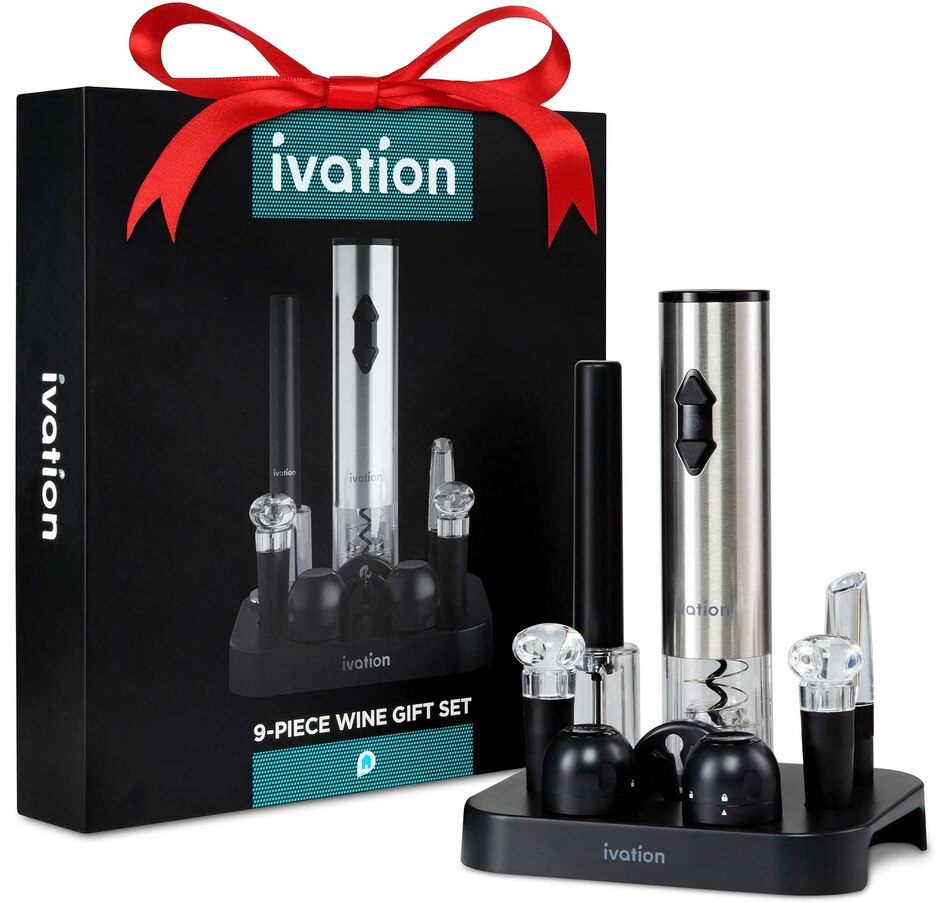 Image 870849_ALTMORE3.jpg, Product 870-849 / Price $69.99, Ivation 9-Piece Wine Gift Set, Wine Set with Electric Wine Opener, Wine Aerator Pourer and More from Ivation on TSC.ca's Kitchen department