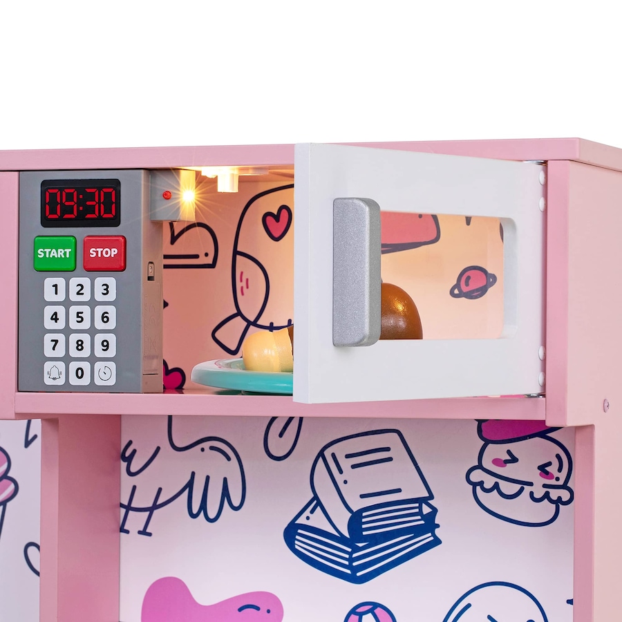 Image 870857_ALTMORE6.jpg, Product 870-857 / Price $299.99, Lil' Jumbl Kids Kitchen Set, Wooden Pretend Play Kitchen with Sounds & Accessories - Pink Emoji from Jumbl on TSC.ca's Toys & Hobbies department