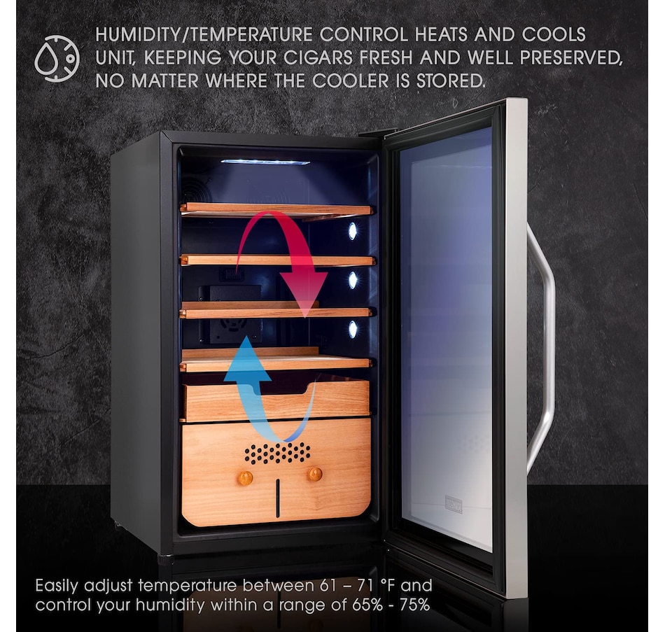 Image 870861_ALTMORE1.jpg, Product 870-861 / Price $699.99 - $799.99, Schmecke 400 Cigar Humidor Cabinet with 3 in 1 Precise Cooling, Heating & Humidity Control from Schmécké on TSC.ca's Kitchen department