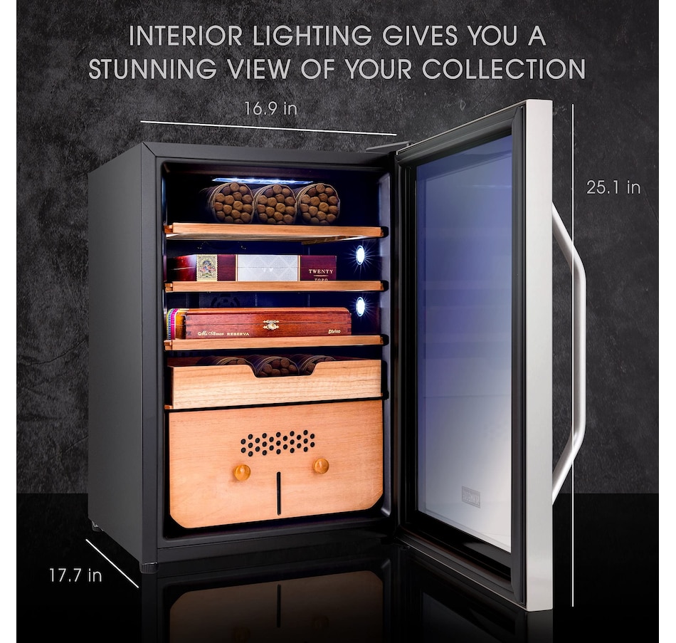 Image 870861_ALTMORE10.jpg, Product 870-861 / Price $699.99 - $799.99, Schmecke 400 Cigar Humidor Cabinet with 3 in 1 Precise Cooling, Heating & Humidity Control from Schmécké on TSC.ca's Kitchen department