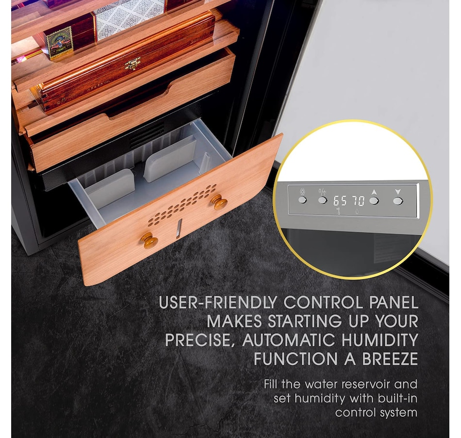 Image 870861_ALTMORE2.jpg, Product 870-861 / Price $699.99 - $799.99, Schmecke 400 Cigar Humidor Cabinet with 3 in 1 Precise Cooling, Heating & Humidity Control from Schmécké on TSC.ca's Kitchen department