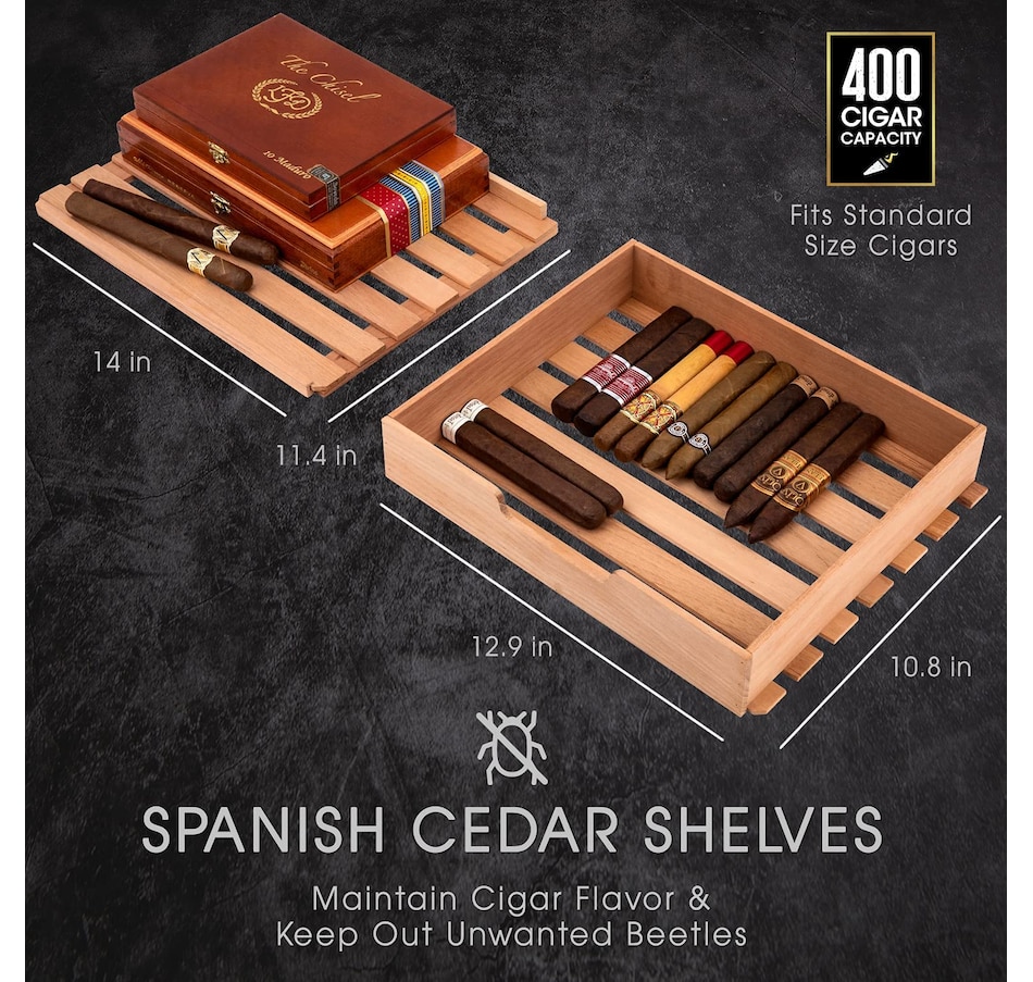 Image 870861_ALTMORE3.jpg, Product 870-861 / Price $699.99 - $799.99, Schmecke 400 Cigar Humidor Cabinet with 3 in 1 Precise Cooling, Heating & Humidity Control from Schmécké on TSC.ca's Kitchen department