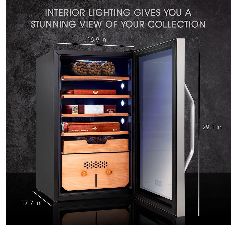 Image 870861_ALTMORE6.jpg, Product 870-861 / Price $699.99 - $799.99, Schmecke 400 Cigar Humidor Cabinet with 3 in 1 Precise Cooling, Heating & Humidity Control from Schmécké on TSC.ca's Kitchen department