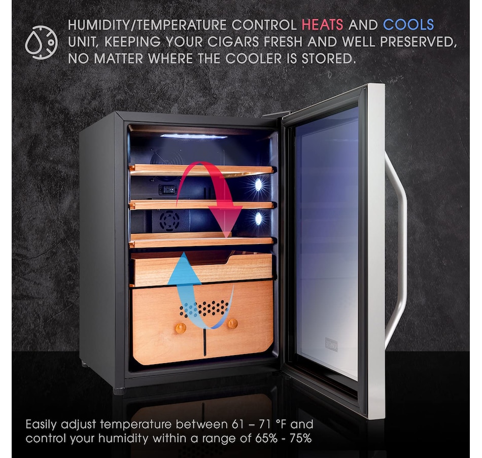 Image 870861_ALTMORE7.jpg, Product 870-861 / Price $699.99 - $799.99, Schmecke 400 Cigar Humidor Cabinet with 3 in 1 Precise Cooling, Heating & Humidity Control from Schmécké on TSC.ca's Kitchen department