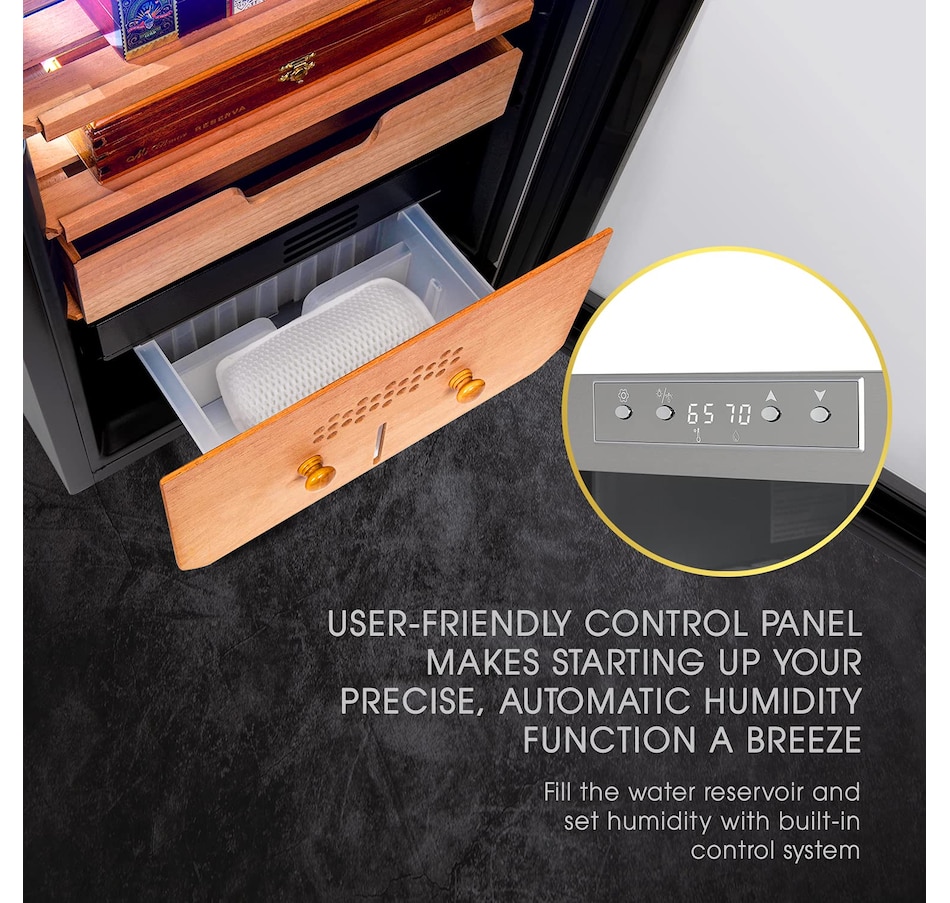 Image 870861_ALTMORE9.jpg, Product 870-861 / Price $699.99 - $799.99, Schmecke 400 Cigar Humidor Cabinet with 3 in 1 Precise Cooling, Heating & Humidity Control from Schmécké on TSC.ca's Kitchen department