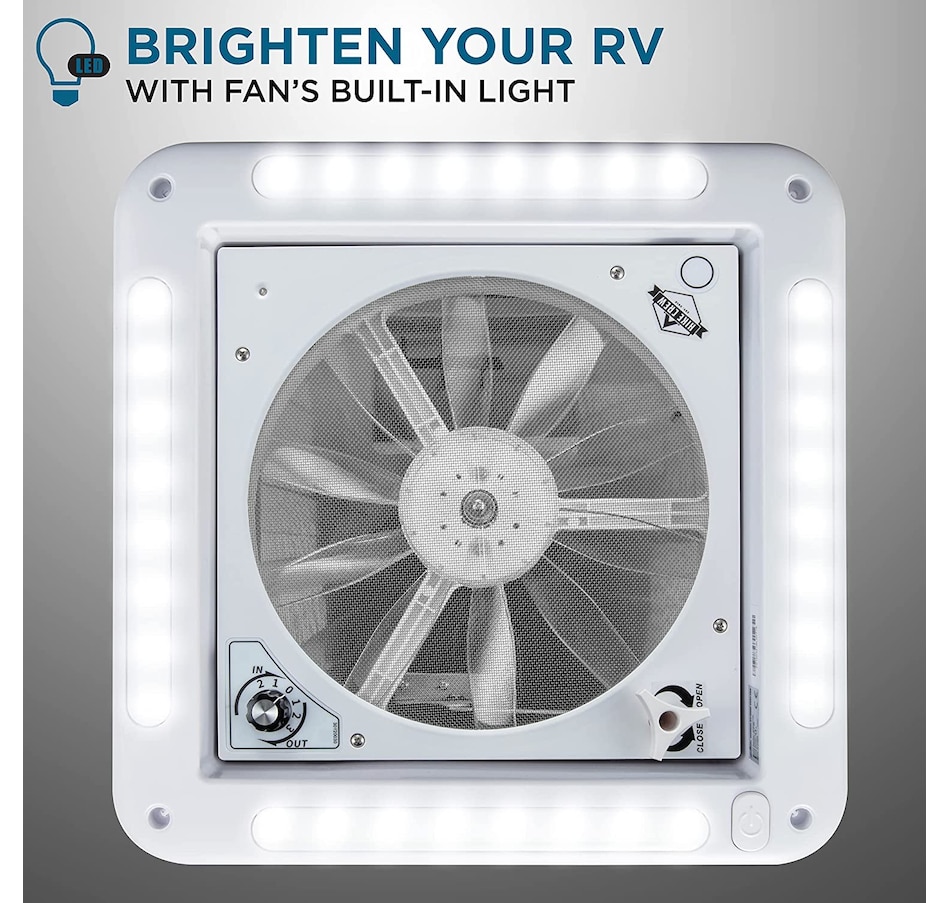 Image 870867_ALTMORE10.jpg, Product 870-867 / Price $229.99 - $249.99, Hike Crew 14” RV Roof Vent Fan, 12V Manual Camper Fan with 3-Speeds & LED Light - Smoked Lid from Hike Crew on TSC.ca's Home & Garden department