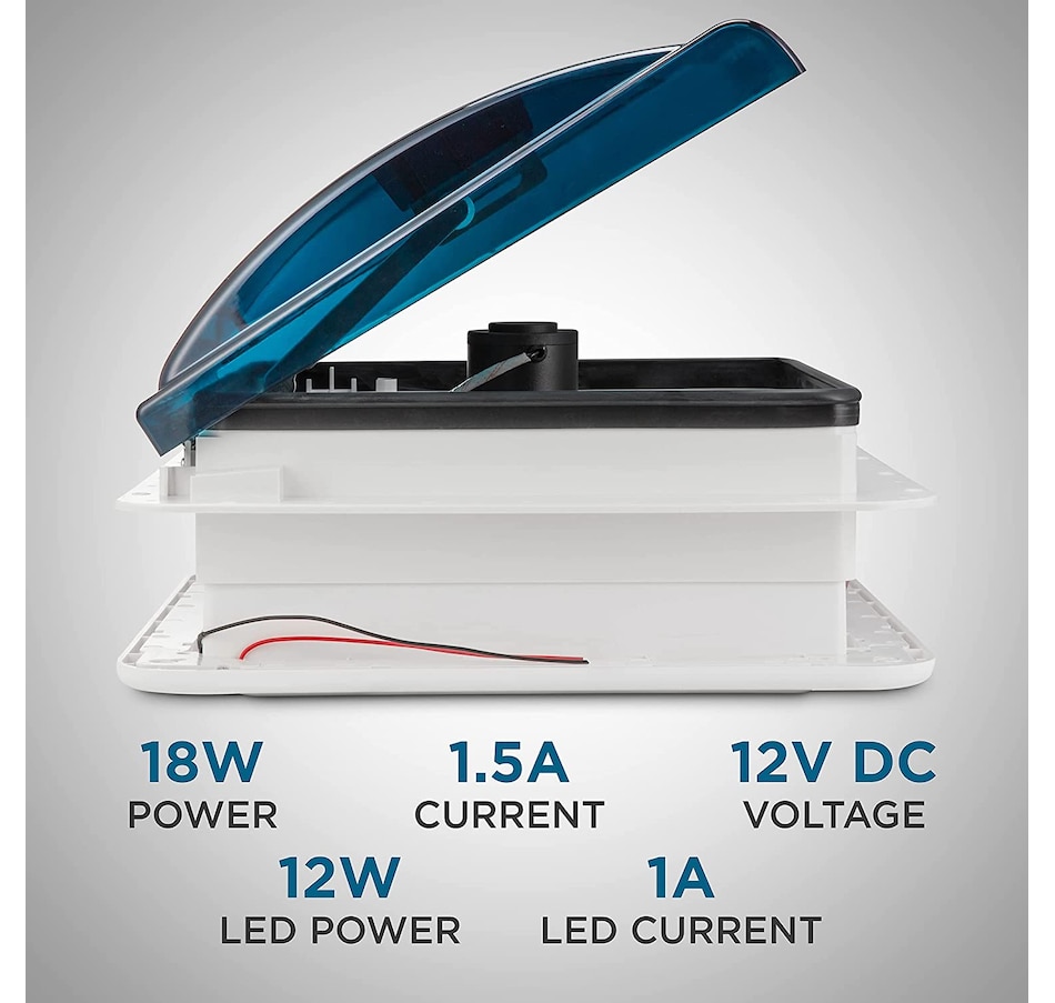 Image 870867_ALTMORE3.jpg, Product 870-867 / Price $229.99 - $249.99, Hike Crew 14” RV Roof Vent Fan, 12V Manual Camper Fan with 3-Speeds & LED Light - Smoked Lid from Hike Crew on TSC.ca's Home & Garden department
