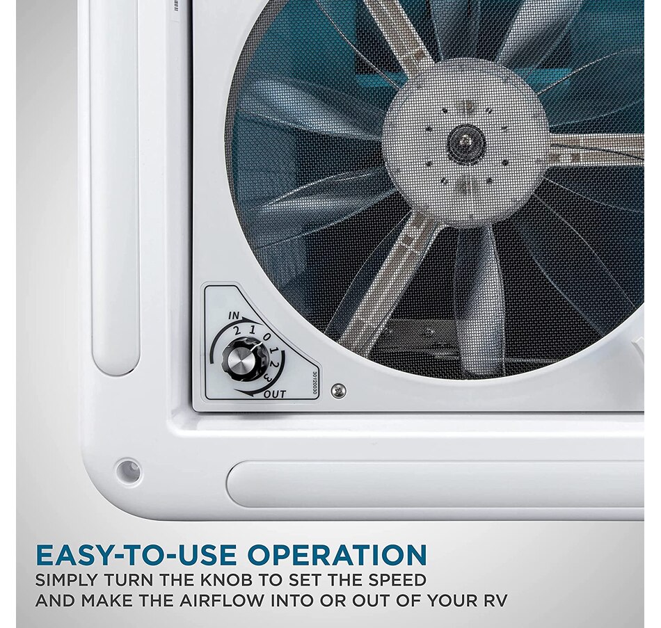 Image 870867_ALTMORE6.jpg, Product 870-867 / Price $229.99 - $249.99, Hike Crew 14” RV Roof Vent Fan, 12V Manual Camper Fan with 3-Speeds & LED Light - Smoked Lid from Hike Crew on TSC.ca's Home & Garden department
