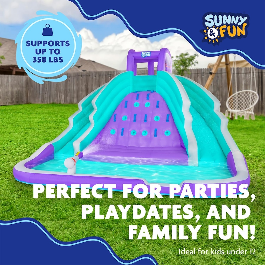 Image 870884_ALTMORE16.jpg, Product 870-884 / Price $749.99, Sunny & Fun Ultra Climber Inflatable Water Slide Park with Climbing Wall, Slides & Pool - Red/Blue from Sunny & Fun on TSC.ca's Home & Garden department