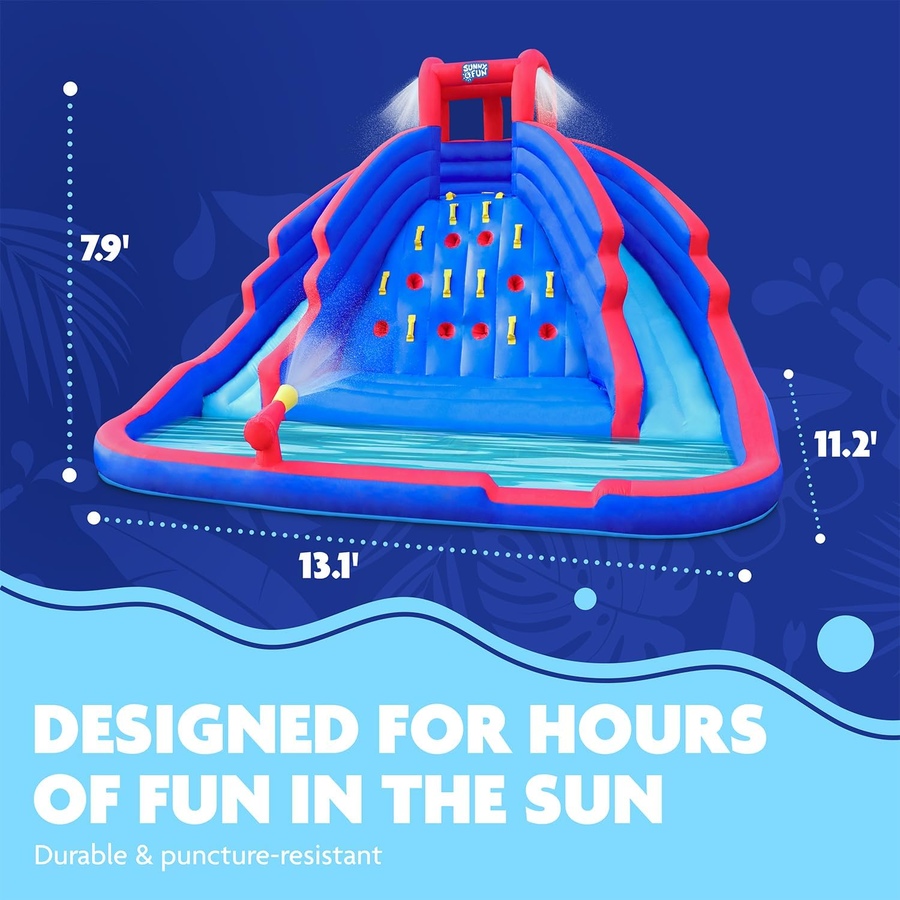 Image 870884_ALTMORE20.jpg, Product 870-884 / Price $749.99, Sunny & Fun Ultra Climber Inflatable Water Slide Park with Climbing Wall, Slides & Pool - Red/Blue from Sunny & Fun on TSC.ca's Home & Garden department