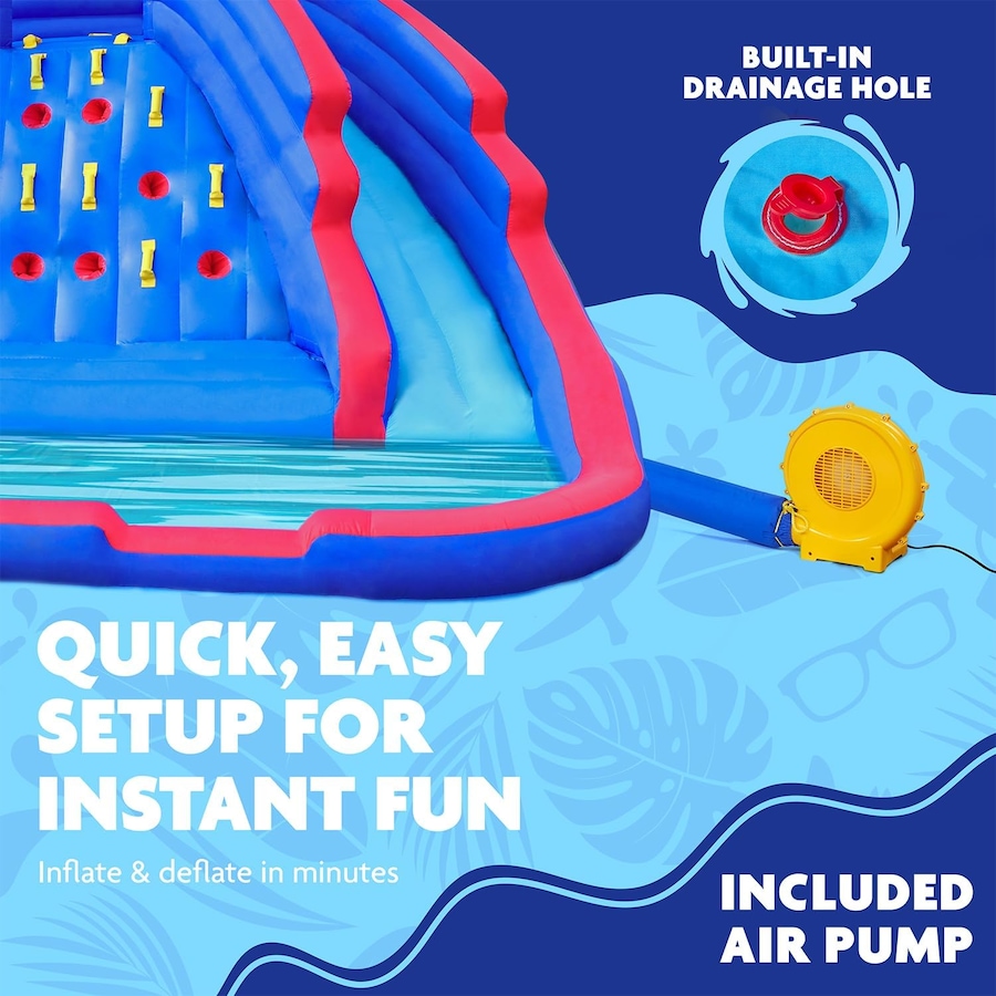 Image 870884_ALTMORE25.jpg, Product 870-884 / Price $749.99, Sunny & Fun Ultra Climber Inflatable Water Slide Park with Climbing Wall, Slides & Pool - Red/Blue from Sunny & Fun on TSC.ca's Home & Garden department