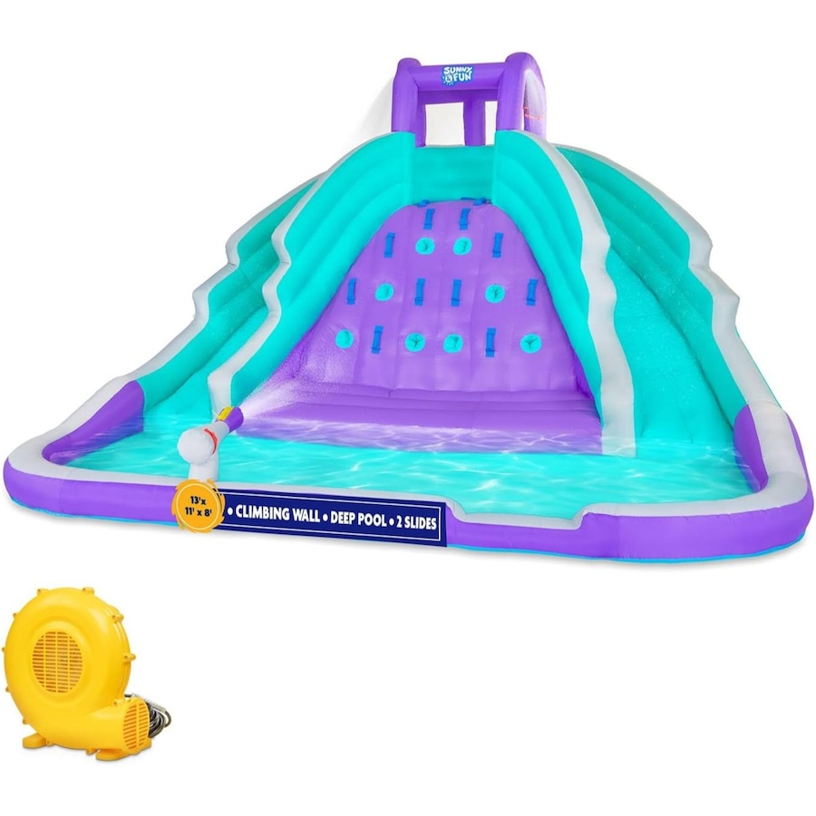 Image 870884_ST01.jpg, Product 870-884 / Price $749.99, Sunny & Fun Ultra Climber Inflatable Water Slide Park with Climbing Wall, Slides & Pool - Red/Blue from Sunny & Fun on TSC.ca's Home & Garden department