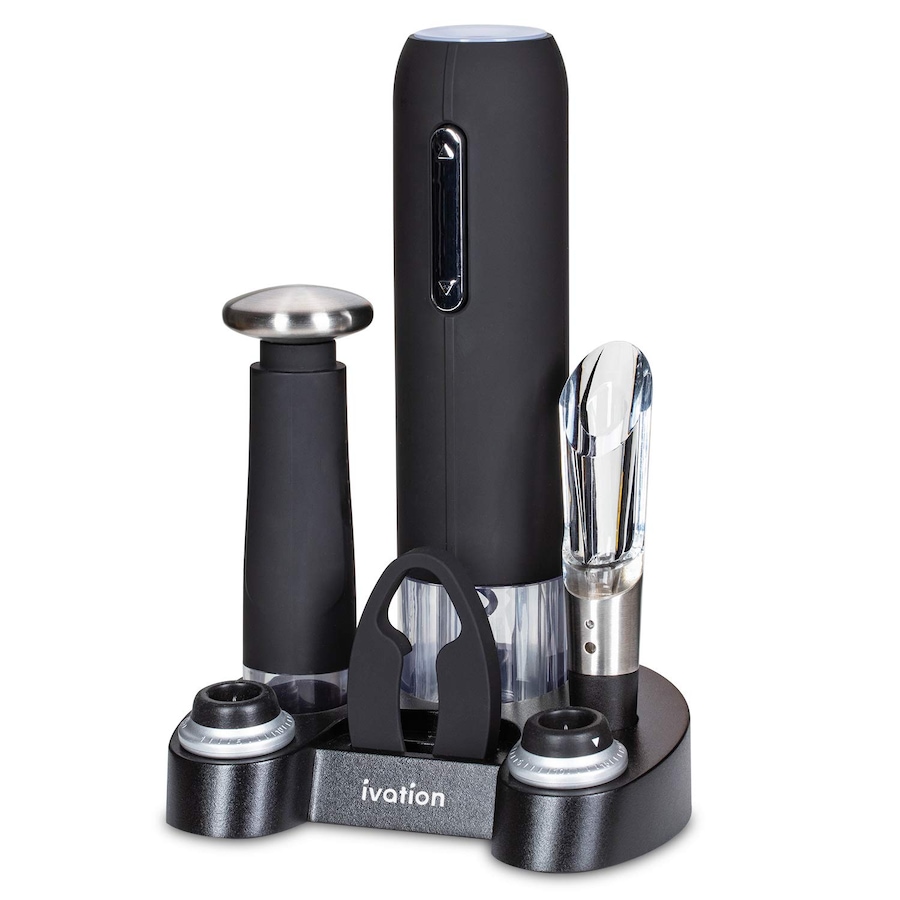 Image 870885_ST01.jpg, Product 870-885 / Price $69.99, Ivation 7-Piece Wine Gift Set with Electric Bottle Opener, Wine Aerator, Foil Cutter & More - Black from Ivation on TSC.ca's Kitchen department