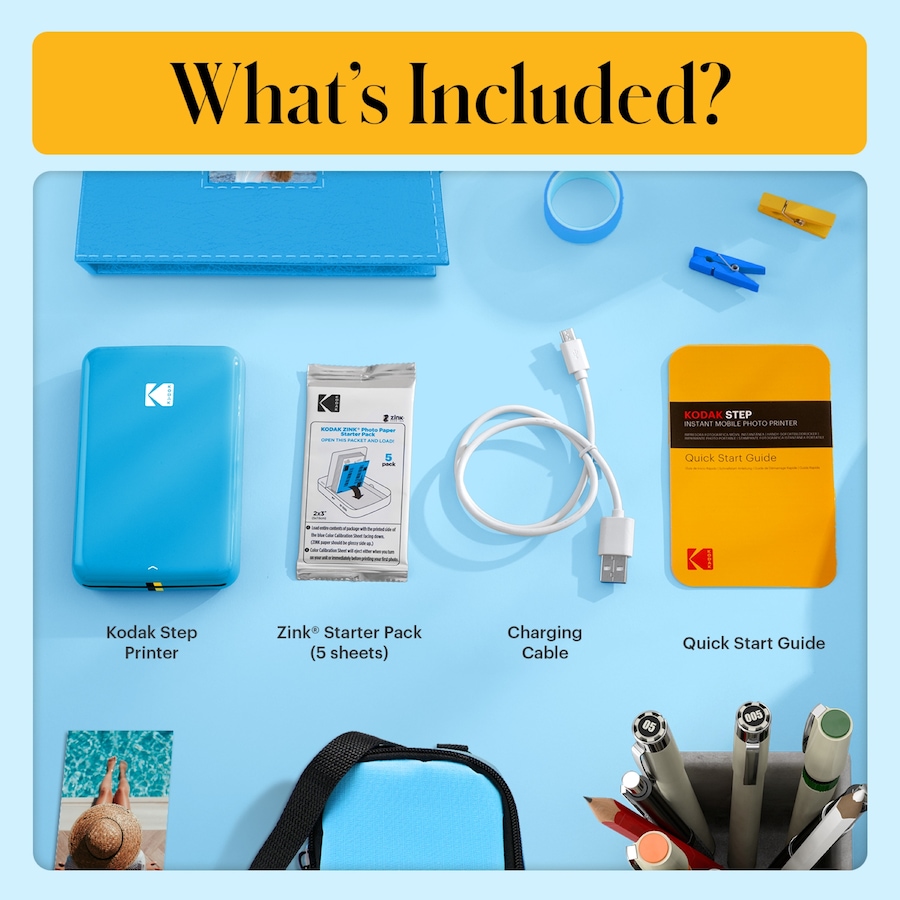 Image 870898_ALTMORE22.jpg, Product 870-898 / Price $109.99, Kodak Step Mobile Instant Photo Printer 2x3" (Blue), Compatible with iOS, Android & Bluetooth from Kodak on TSC.ca's Toys & Hobbies department