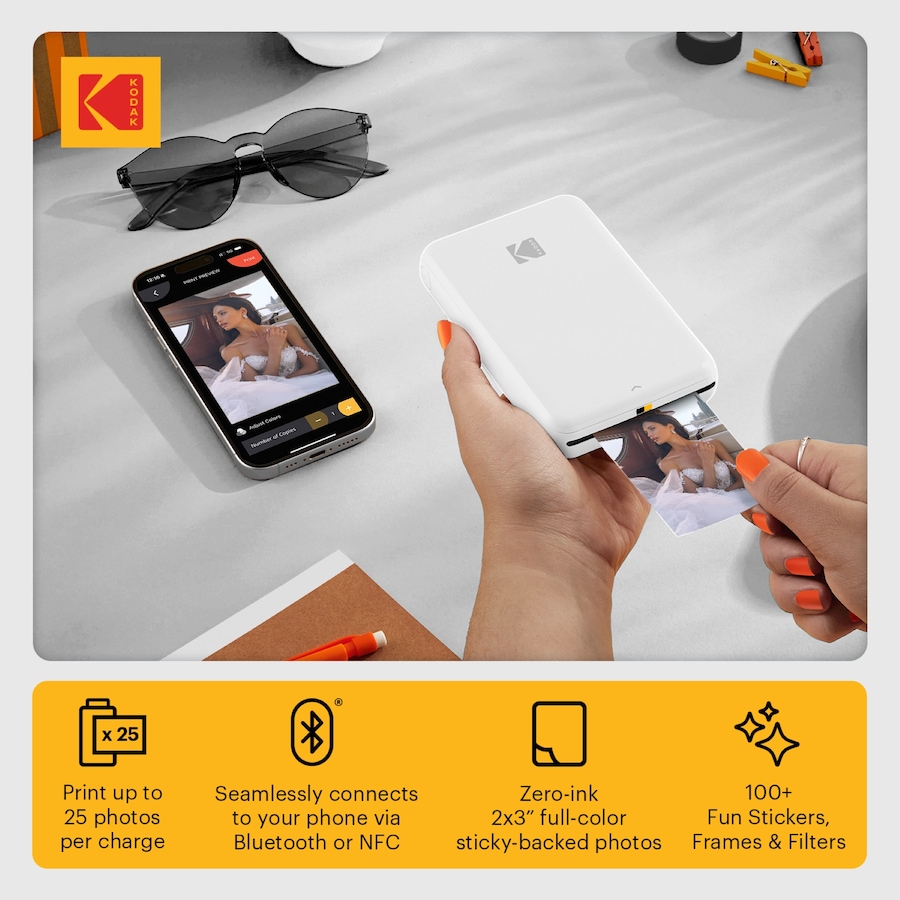Image 870898_ALTMORE35.jpg, Product 870-898 / Price $109.99, Kodak Step Mobile Instant Photo Printer 2x3" (Blue), Compatible with iOS, Android & Bluetooth from Kodak on TSC.ca's Toys & Hobbies department