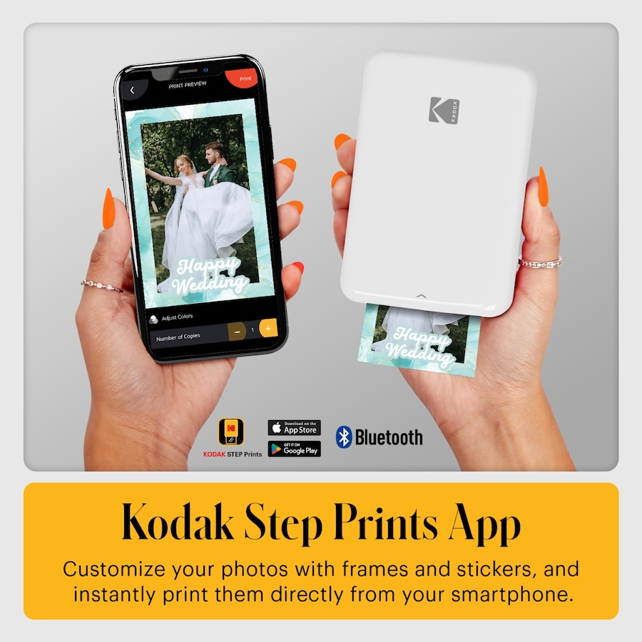 Image 870898_ALTMORE37.jpg, Product 870-898 / Price $109.99, Kodak Step Mobile Instant Photo Printer 2x3" (Blue), Compatible with iOS, Android & Bluetooth from Kodak on TSC.ca's Toys & Hobbies department