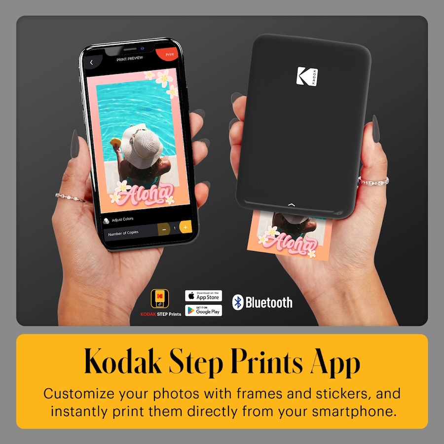Image 870898_ALTMORE43.jpg, Product 870-898 / Price $109.99, Kodak Step Mobile Instant Photo Printer 2x3" (Blue), Compatible with iOS, Android & Bluetooth from Kodak on TSC.ca's Toys & Hobbies department