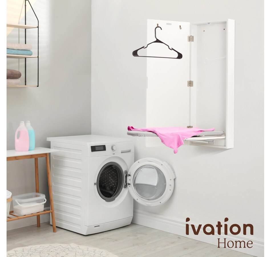 Image 870899_ALTMORE18.jpg, Product 870-899 / Price $239.99, Ivation Ironing Board, Wall Mounted Ironing Board Cabinet W/Left Side Door & Release Lever, White from Ivation on TSC.ca's Home & Garden department