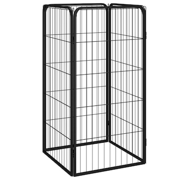 Dog playpen 4 panels Black 50x100cm Powder coated steel