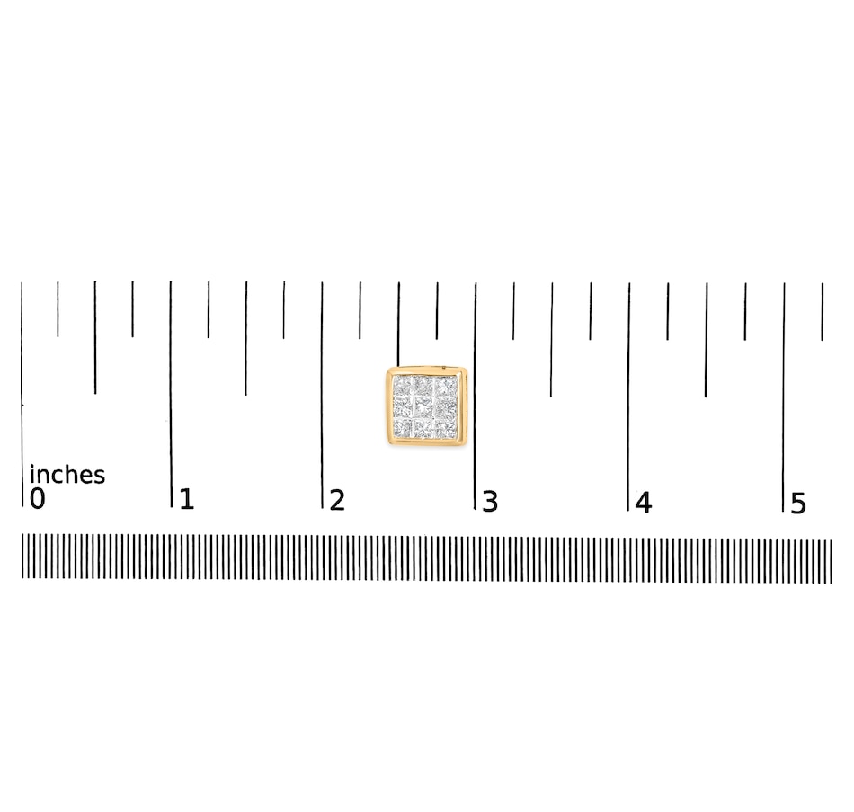 Image 872325_ALTMORE4.jpg, Product 872-325 / Price $3,344.00, 14K Yellow Gold 1.0 Cttw Princess Cut Diamond Composite Stud Earrings with Screw Backs (J-K Color, SI1-SI2 Clarity) from Haus of Brilliance on TSC.ca's Jewellery department